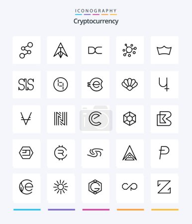 Illustration for Creative Cryptocurrency 25 OutLine icon pack  Such As coin . . crypto . crypto currency. coin - Royalty Free Image