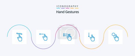 Téléchargez les illustrations : Hand Gestures Blue 5 Icon Pack Including hand. gestures. left. gesture. down - en licence libre de droit