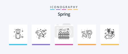 Illustration for Spring Line 5 Icon Pack Including home. bird. entertainment. date. easter. Creative Icons Design - Royalty Free Image