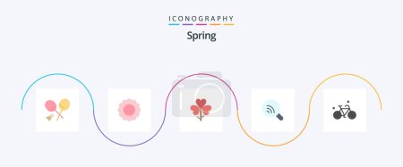 Ilustración de Spring Flat 5 Icon Pack Including signal. research. spring. search. flower - Imagen libre de derechos