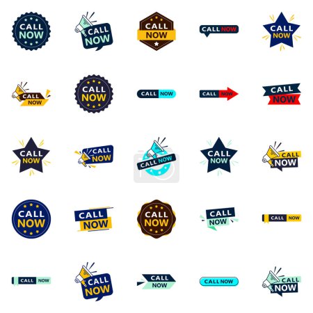 Téléchargez les illustrations : 25 Versatile Typographic Banners for promoting calls in different contexts - en licence libre de droit