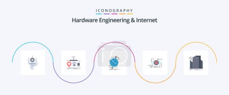 Illustration for Hardware Engineering And Internet Flat 5 Icon Pack Including gen. advanced. of. web. internet - Royalty Free Image