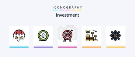 Ilustración de Investment Line Filled 5 Icon Pack Including investment. money. bank. investment. finance. Creative Icons Design - Imagen libre de derechos