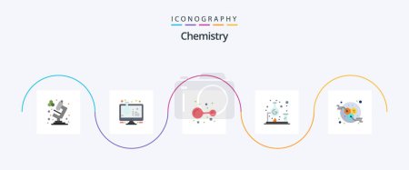 Illustration for Chemistry Flat 5 Icon Pack Including molecules. study. atoms. science. chemistry - Royalty Free Image
