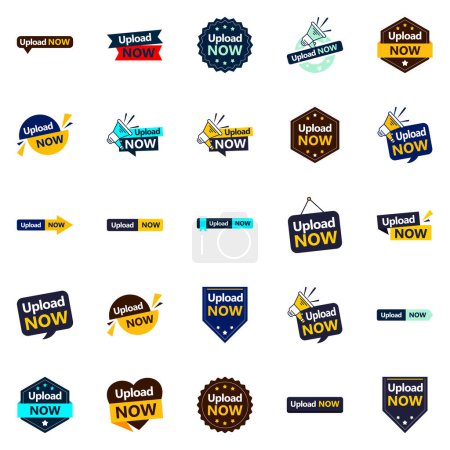 Téléchargez les illustrations : The Upload Now Vector Collection 25 Dynamic Designs for Your Next Marketing and Sales Campaign - en licence libre de droit
