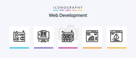 Illustration for Web Development Line 5 Icon Pack Including business. management. blueprint. development. layout. Creative Icons Design - Royalty Free Image