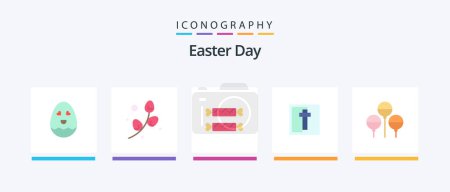 Illustration for Easter Flat 5 Icon Pack Including holiday. bloon. candy. sign. easter. Creative Icons Design - Royalty Free Image