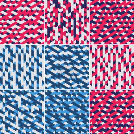 Téléchargez les illustrations : Modern abstract covers set with minimal design and colorful geometric background vector illustration - en licence libre de droit