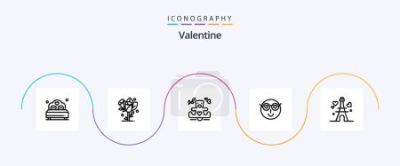 Téléchargez les illustrations : Valentine Line 5 Icon Pack Including love. love. flower. day. valentine - en licence libre de droit