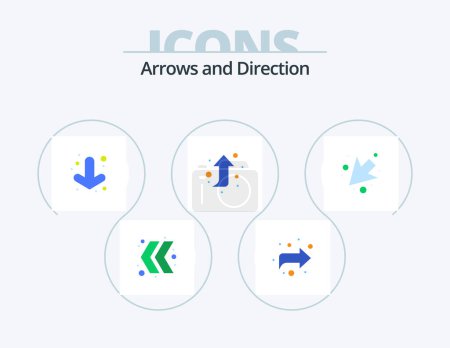 Illustration for Arrow Flat Icon Pack 5 Icon Design. . . full. left. arrow - Royalty Free Image
