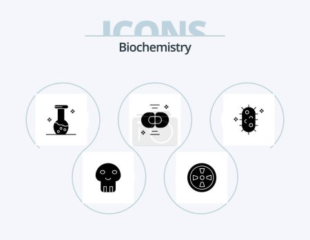 Ilustración de Biochemistry Glyph Icon Pack 5 Icon Design. biochemistry. division. biochemistry. chemistry. biology - Imagen libre de derechos
