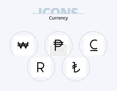Illustration for Currency Line Icon Pack 5 Icon Design. . money. cryptocurrency. currency. israeli - Royalty Free Image