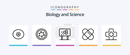 Ilustración de Biology Line 5 Icon Pack Including capsule. biology. biochemistry. bio. laboratory. Creative Icons Design - Imagen libre de derechos