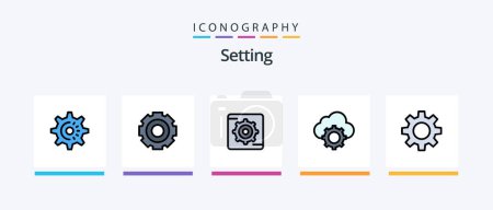 Ilustración de Setting Line Filled 5 Icon Pack Including . setting. timer. job. basic. Creative Icons Design - Imagen libre de derechos