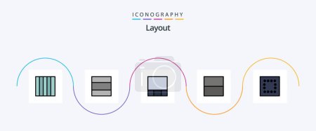 Illustration for Layout Line Filled Flat 5 Icon Pack Including . . - Royalty Free Image
