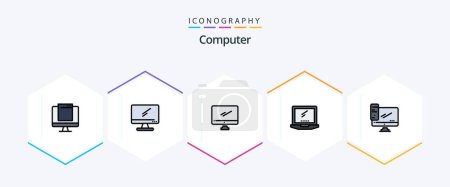 Illustration for Computer 25 FilledLine icon pack including device. computer. imac. laptop. device - Royalty Free Image