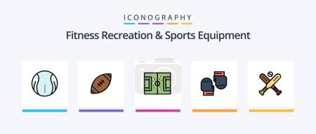 Ilustración de Fitness Recreation And Sports Equipment Line Filled 5 Icon Pack Including ice. sport. bag. tennis. ball. Creative Icons Design - Imagen libre de derechos