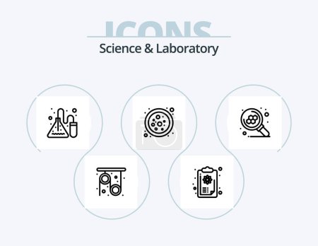 Illustration for Science Line Icon Pack 5 Icon Design. chemistry. tube. tube. test tube. experiment - Royalty Free Image