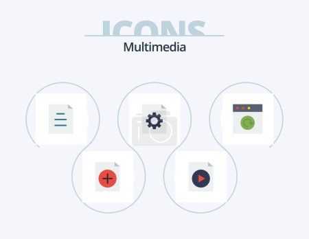 Ilustración de Multimedia Flat Icon Pack 5 Icon Design. . . text. reload. app - Imagen libre de derechos