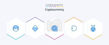 Illustration for Cryptocurrency 25 Blue icon pack including currency. crypto. currency. coin. crypto currency - Royalty Free Image