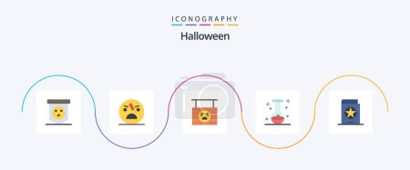 Illustration for Halloween Flat 5 Icon Pack Including eye. beaker. zombie. ball. pumpkin - Royalty Free Image