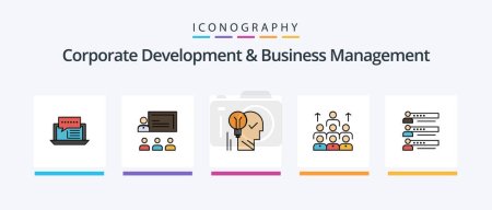 Illustration for Corporate Development And Business Management Line Filled 5 Icon Pack Including human. employee. achievement. mountain. Creative Icons Design - Royalty Free Image