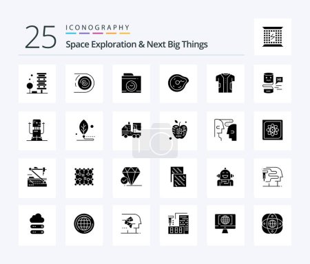 Illustration for Space Exploration And Next Big Things 25 Solid Glyph icon pack including physics. motion. disruptive. future. big think - Royalty Free Image