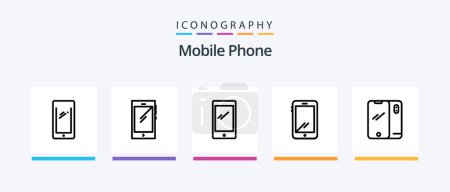 Illustration for Mobile Phone Line 5 Icon Pack Including .. Creative Icons Design - Royalty Free Image