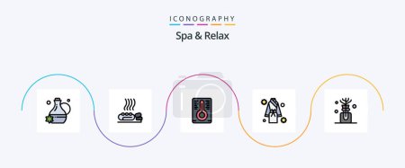 Photo for Spa And Relax Line Filled Flat 5 Icon Pack Including bottle spa. aroma. temperature. spa. robe - Royalty Free Image
