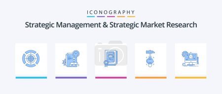 Illustration for Strategic Management And Strategic Market Research Blue 5 Icon Pack Including experiment. tool. degree. break. hammer. Creative Icons Design - Royalty Free Image