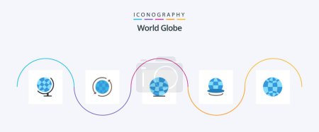 Ilustración de Globe Flat 5 Icon Pack Including world. global. globe. world. globe - Imagen libre de derechos