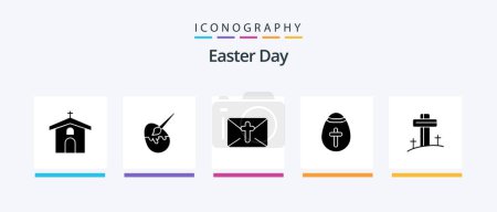 Ilustración de Easter Glyph 5 Icon Pack Including celebration. holiday. painting. egg. easter. Creative Icons Design - Imagen libre de derechos