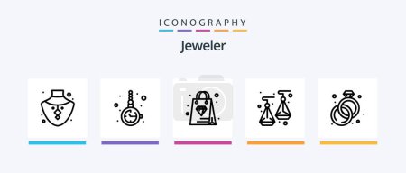 Illustration for Jewellery Line 5 Icon Pack Including diamond. shopping. wedding. jewelry. mobile. Creative Icons Design - Royalty Free Image