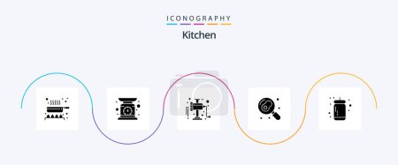 Illustration for Kitchen Glyph 5 Icon Pack Including sauce. ketchup. grinder. egg. kitchen - Royalty Free Image