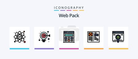 Illustration for Web Pack Line Filled 5 Icon Pack Including web maintenance. web configuration. error error page. web advancement. time. Creative Icons Design - Royalty Free Image