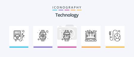 Illustration for Technology Line 5 Icon Pack Including herb. electricity. cable. ecological. microphone. Creative Icons Design - Royalty Free Image