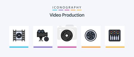 Ilustración de Video Production Line Filled 5 Icon Pack Including . video . media. cinema . photos. Creative Icons Design - Imagen libre de derechos