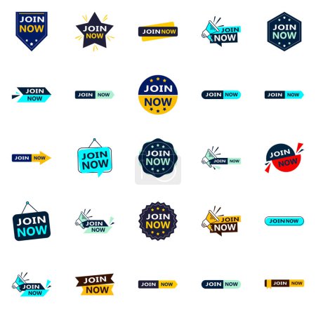 Illustration for 25 Innovative Typographic Banners for promoting joining - Royalty Free Image