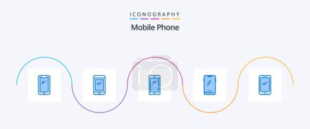 Illustration for Mobile Phone Blue 5 Icon Pack Including . - Royalty Free Image