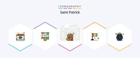 Illustration for Saint Patrick 25 FilledLine icon pack including irish. festival. irish day. day. shop - Royalty Free Image