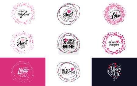 Ilustración de Happy Valentine's Day greeting card template with a romantic theme and a red and pink color scheme - Imagen libre de derechos