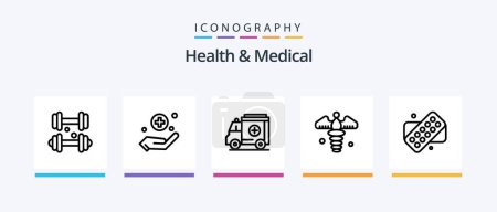 Ilustración de Health And Medical Line 5 Icon Pack Including . tooth. shield. medical. Creative Icons Design - Imagen libre de derechos