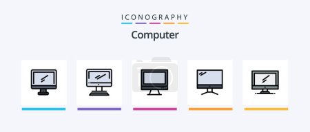 Illustration for Computer Line Filled 5 Icon Pack Including .. Creative Icons Design - Royalty Free Image