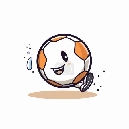 Illustration for Soccer ball cartoon doodle icon. vector illustration. eps10 - Royalty Free Image