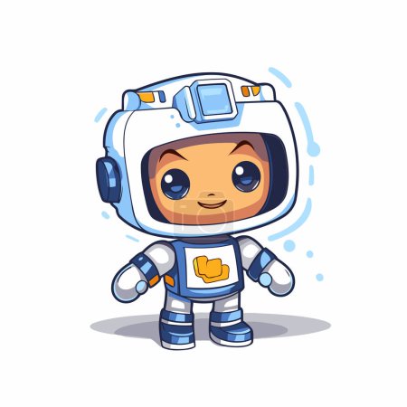 Ilustración de Lindo personaje astronauta. Lindo estilo de dibujos animados. Ilustración vectorial. - Imagen libre de derechos