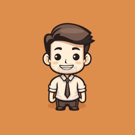 Ilustración de Personaje de la mascota de dibujos animados de hombre de negocios Vector Icono Ilustración Diseño. - Imagen libre de derechos