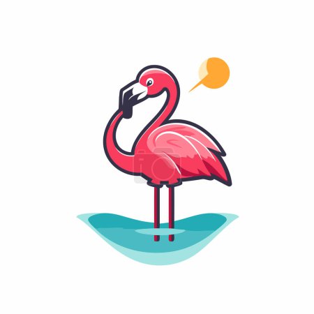 Téléchargez les illustrations : Modèle de conception de logo vectoriel Flamingo. Illustration vectorielle flamant rose. - en licence libre de droit