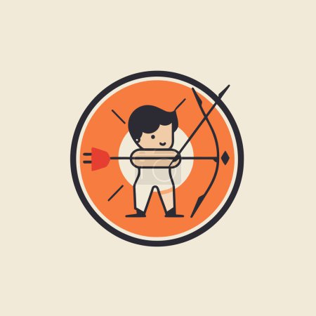 Illustration for Archery icon. Flat design style modern vector illustration concept for web and mobile app - Royalty Free Image