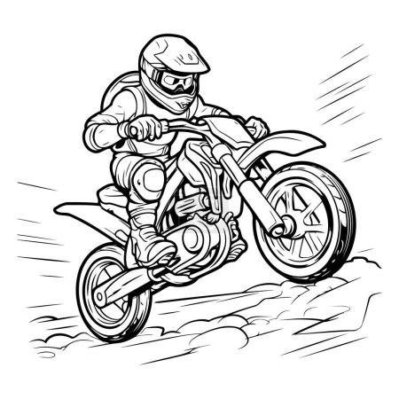 Téléchargez les illustrations : Coureur de moto. Illustration vectorielle d'un motocycliste sur une moto. - en licence libre de droit