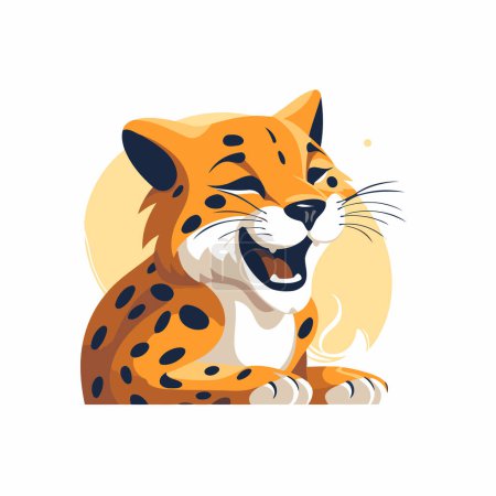 Téléchargez les illustrations : Cheetah. Illustration de vecteur animal sauvage mignon sur fond blanc. - en licence libre de droit